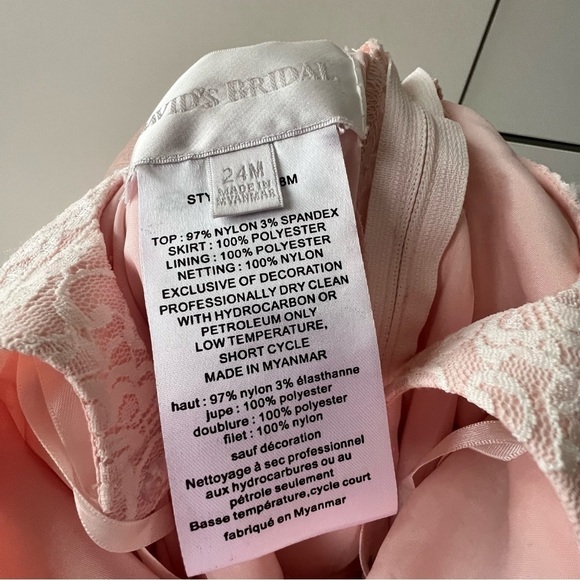 DAVID'S BRIDAL Ball Gown Flower Girl Dress with Heart Cutout - Picture 9 of 11